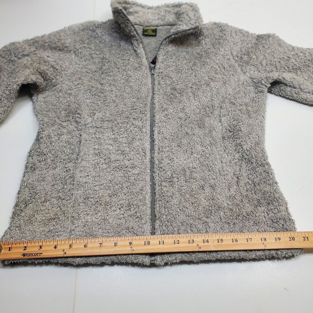 Cabela's Soft Fuzzy Fleece Polartec Jacket Light Gray Womens M Full Zip - Picture 9 of 15
